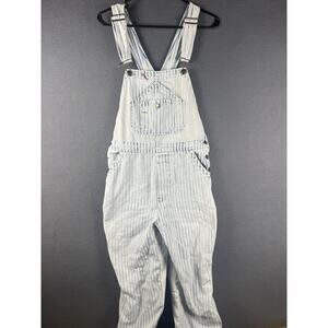 Faherty Topsail Overalls Railroad Stripes Blue White Jumpsuit Size Small